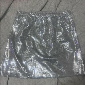 Serra Silver Sequin Mini Skirt